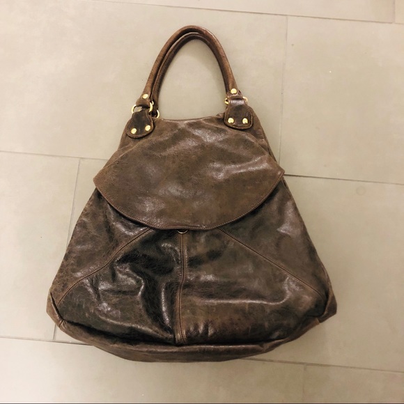 Foley & Corinna Leather Bender Turn Lock Handbag - Picture 2 of 8